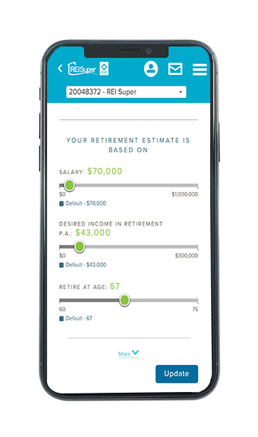 REI Super mobile app retirement profile calculator tool